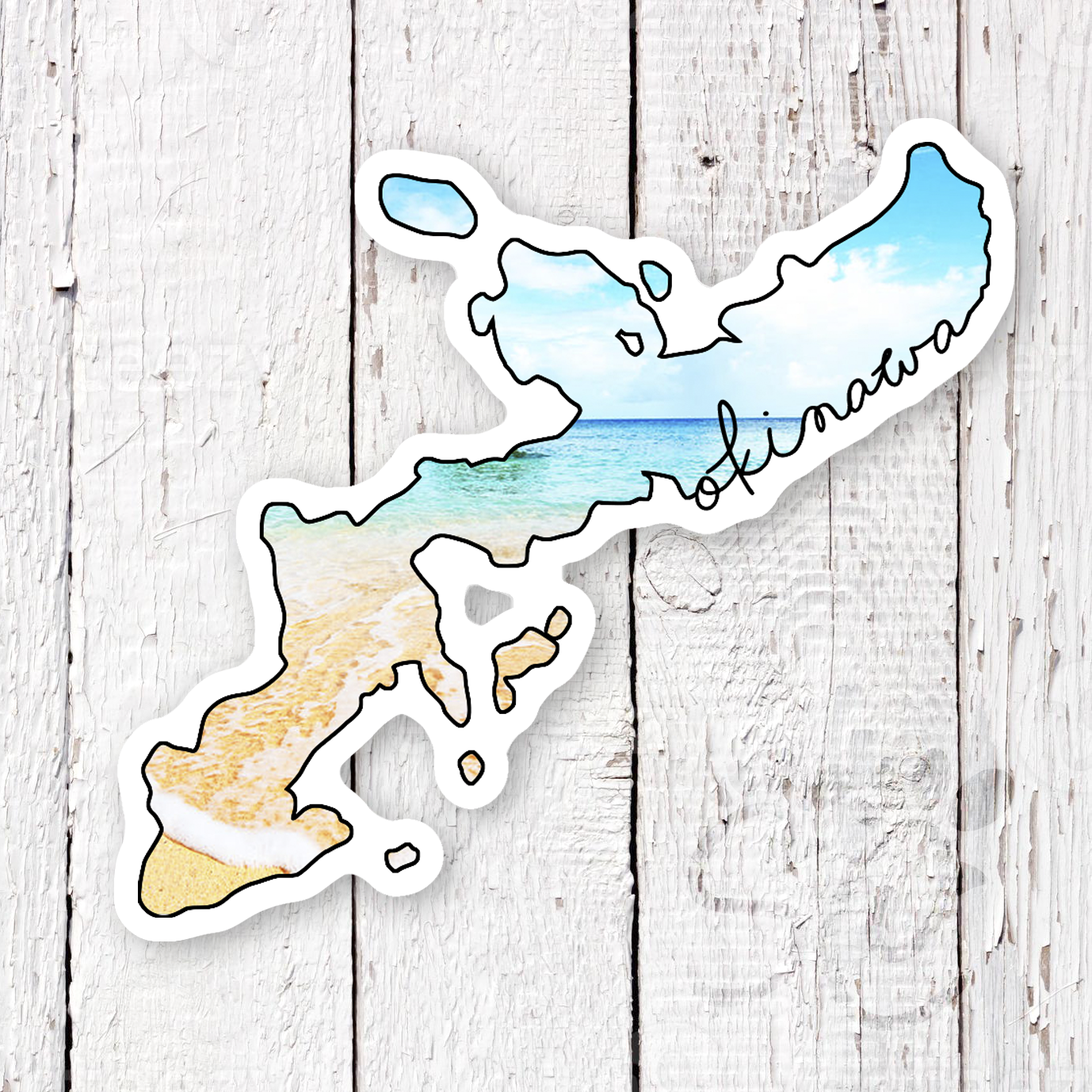 Okinawa Beach Waterproof Sticker